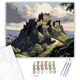 Edinburgh-i Kastély és a Régi Város - számfestő készlet - Számfestő.hu - 40×50cm - keret nélkül
