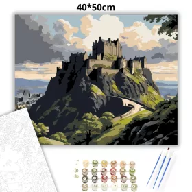 Edinburgh-i Kastély és a Régi Város - számfestő készlet - Számfestő.hu - 40×50cm - Keret nélkül