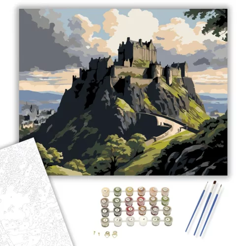 Edinburgh-i Kastély és a Régi Város - számfestő készlet - Számfestő.hu - 40×50cm - keret nélkül