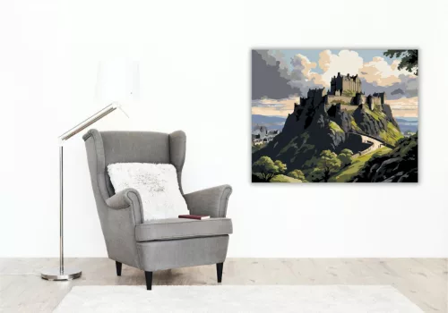 Edinburgh-i Kastély és a Régi Város - számfestő készlet - Számfestő.hu - 80×100cm - keret nélkül