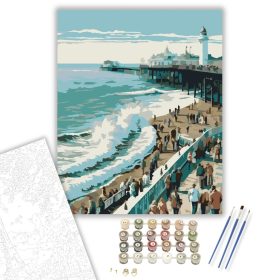 Brighton Tengerparti Látkép - számfestő készlet - Számfestő.hu - 40×50cm - keret nélkül