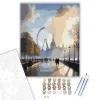 London Eye és a Temze Ködös Reggelen - számfestő készlet - Számfestő.hu - 80×100cm - keret nélkül