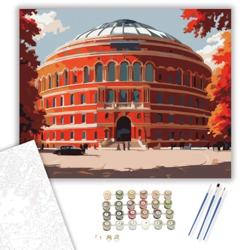 Royal Albert Hall Őszi Fényben - számfestő készlet - Számfestő.hu - 40×50cm - keret nélkül