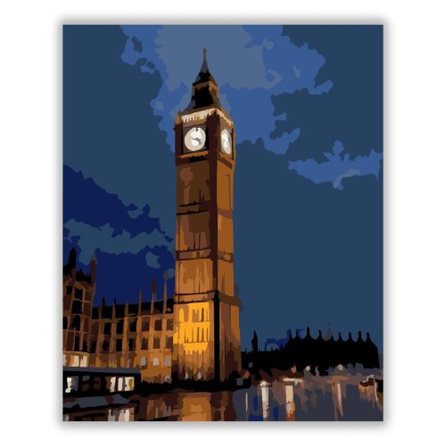 Big Ben és a Westminster Palota Esős Estén - Számfestő.hu