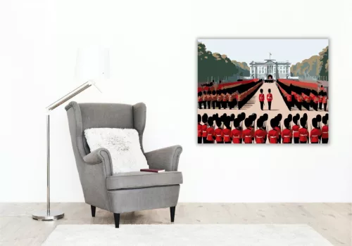 Buckingham Palota Őrségváltás - számfestő készlet - Számfestő.hu - 50×60cm - keret nélkül