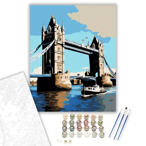 Tower Bridge Nyári Napon - számfestő készlet - Számfestő.hu - 80×100cm - keret nélkül