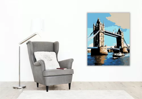 Tower Bridge Nyári Napon - számfestő készlet - Számfestő.hu - 80×100cm - keret nélkül