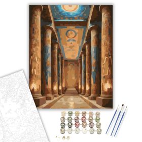 Egyiptomi Templombelső - számfestő készlet - Számfestő.hu - 40×50cm - keret nélkül