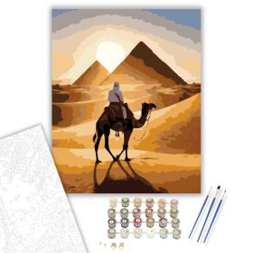 Napkelte a Gízai Piramisoknál - számfestő készlet - Számfestő.hu - 40×50cm - keret nélkül