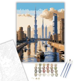 Kairó Modern Látképe a Nílus Folyóval - számfestő készlet - Számfestő.hu - 40×50cm - keret nélkül