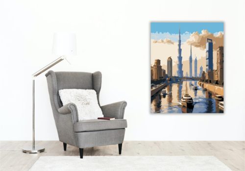 Kairó Modern Látképe a Nílus Folyóval - számfestő készlet - Számfestő.hu - 40×50cm - keret nélkül