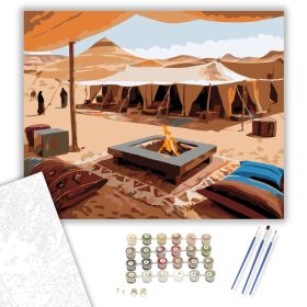 Beduin Tábor a Szaharában - számfestő készlet - Számfestő.hu - 40×50cm - keret nélkül