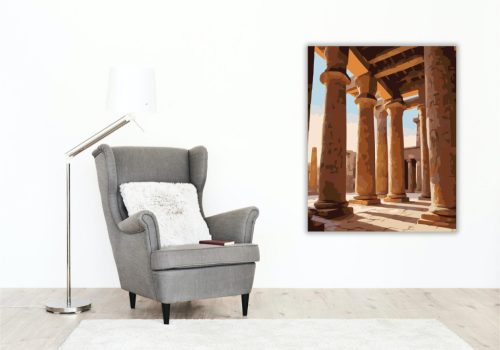 Karnak Templom Oszlopcsarnoka - számfestő készlet - Számfestő.hu - 40×50cm - keretre feszítve