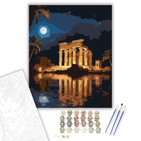 Philae Templom Éjszakai Fényei - számfestő készlet - Számfestő.hu - 40×50cm - keret nélkül