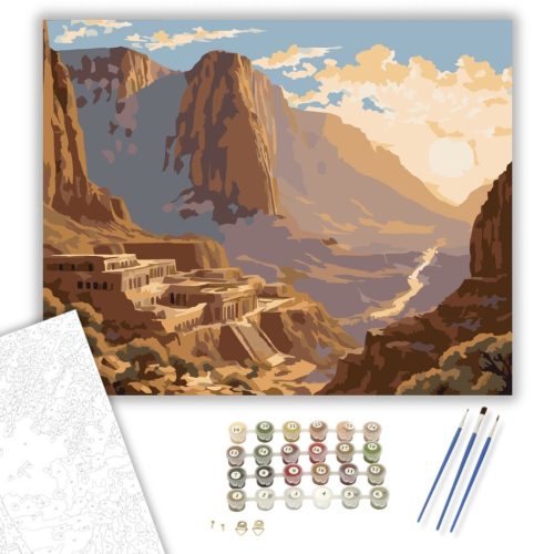 A Királyok Völgye Napkeltekor - számfestő készlet - Számfestő.hu - 60×70cm - keret nélkül