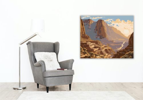 A Királyok Völgye Napkeltekor - számfestő készlet - Számfestő.hu - 60×70cm - keretre feszítve