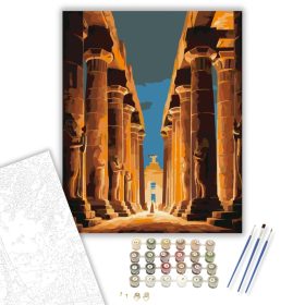 Luxori Templom Éjszakai Fényei - számfestő készlet - Számfestő.hu - 40×50cm - keret nélkül