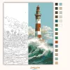 Alexandriai Világítótorony a Tengerparton - számfestő készlet - Számfestő.hu - 40×50cm - Keret nélkül