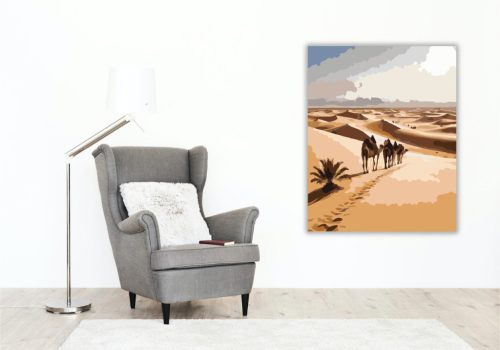 Karaván a Siwa Oázis felé - számfestő készlet - Számfestő.hu - 80×100cm - keretre feszítve