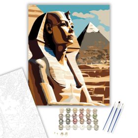 A Szfinx és a Khafré Piramis - számfestő készlet - Számfestő.hu - 40×50cm - keret nélkül