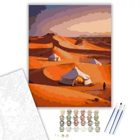 Berber Sátrak a Szahara Homokdűnéin - számfestő készlet - Számfestő.hu - 40×50cm - keret nélkül