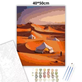 Berber Sátrak a Szahara Homokdűnéin - számfestő készlet - Számfestő.hu - 40×50cm - Keret nélkül