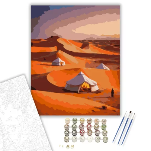 Berber Sátrak a Szahara Homokdűnéin - számfestő készlet - Számfestő.hu - 40×50cm - keret nélkül