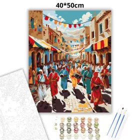 Berber Utcai Fesztivál - számfestő készlet - Számfestő.hu - 40×50cm - Keret nélkül
