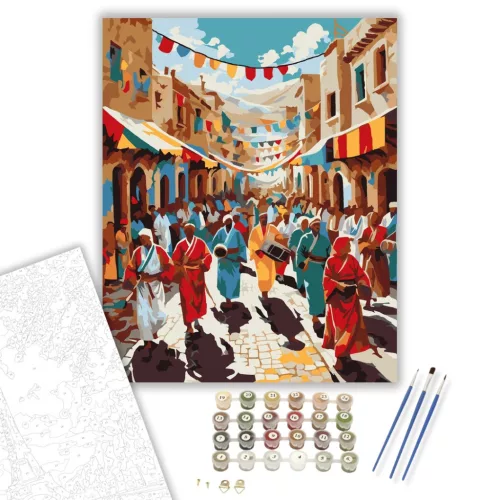 Berber Utcai Fesztivál - számfestő készlet - Számfestő.hu - 40×50cm - keret nélkül