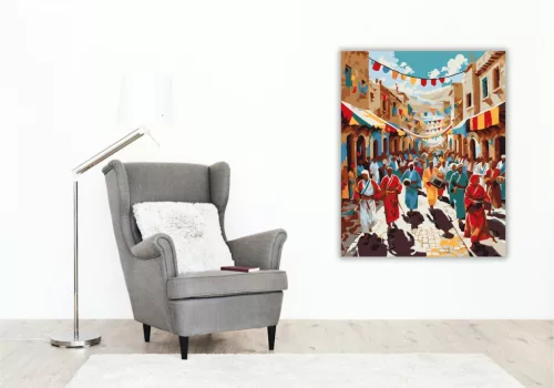 Berber Utcai Fesztivál - számfestő készlet - Számfestő.hu - 40×50cm - keret nélkül