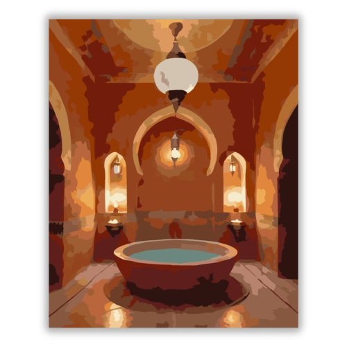 Marokkói Hammam Belső Tere - számfestő készlet - Számfestő.hu