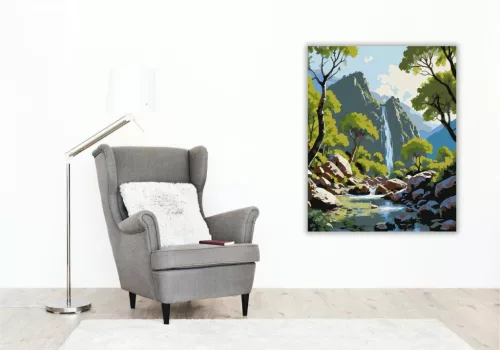 Ourika-völgyi Frissítő Hegyi Forrás - számfestő készlet - Számfestő.hu - 60×70cm - keret nélkül