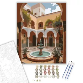 Fez-i Riad Udvara - számfestő készlet - Számfestő.hu - 40×50cm - keret nélkül