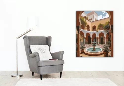 Fez-i Riad Udvara - számfestő készlet - Számfestő.hu - 40×50cm - keret nélkül