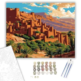 Ait Benhaddou Kasbah - számfestő készlet - Számfestő.hu - 40×50cm - keret nélkül