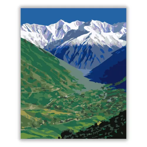 Atlasz-hegység Panoráma - számfestő készlet - Számfestő.hu - 40×50cm - Keret nélkül