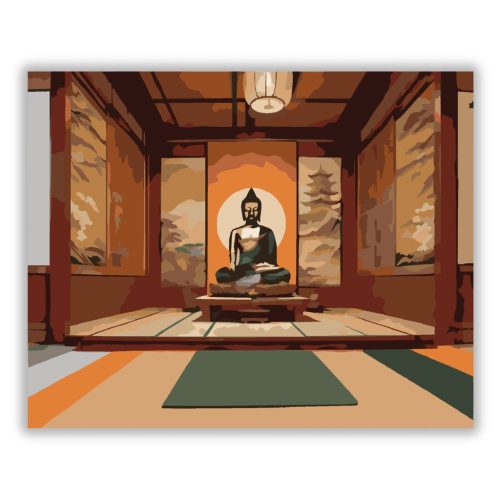 Buddha Szobor Tradicionális Japán Templomban - Számfestő.hu