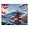 Fuji Hegy és Pagoda Cseresznyevirággal - Számfestő.hu
