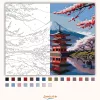 Fuji Hegy és Pagoda Cseresznyevirággal - számfestő készlet - Számfestő.hu - 40×50cm - Keretre feszítve