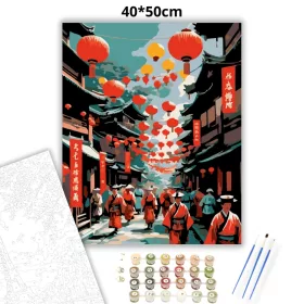 Hagyományos Shinto Felvonulás - számfestő készlet - Számfestő.hu - 40×50cm - Keret nélkül