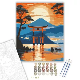 Itsukushima Tori Kapu Naplementében - számfestő készlet - Számfestő.hu - 40×50cm - keret nélkül