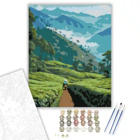 Darjeeling Tea Ültetvény - számfestő készlet - Számfestő.hu - 40×50cm - keret nélkül