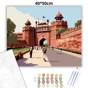 Delhi Vörös Erőd - számfestő készlet - Számfestő.hu - 40×50cm - Keret nélkül