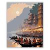 Varanasi Hajnalban a Gangeszen - számfestő készlet - Számfestő.hu