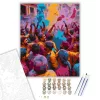 Holi Fesztivál Vidám Tánccal - számfestő készlet - Számfestő.hu - 40×50cm - keret nélkül