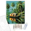 Kerala Backwaters Hajózás - számfestő készlet - Számfestő.hu - 60×70cm - keretre feszítve