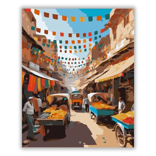 Jaipur Élénk Piac - számfestő készlet - Számfestő.hu