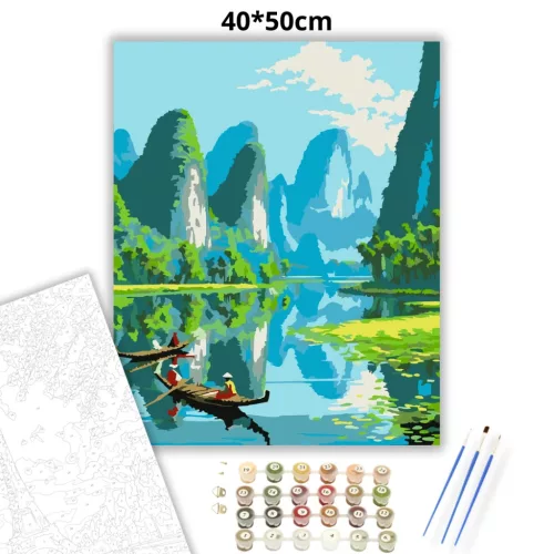 Guilin Csendes Szépsége - számfestő készlet - Számfestő.hu - 40×50cm - Keret nélkül