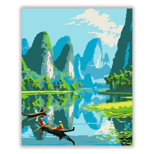 Guilin Csendes Szépsége - számfestő készlet - Számfestő.hu - 40×50cm - Keret nélkül
