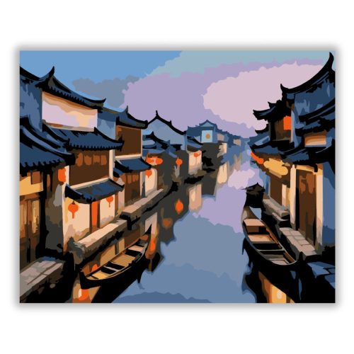 Suzhou Éjszakai Fényei - számfestő készlet - Számfestő.hu